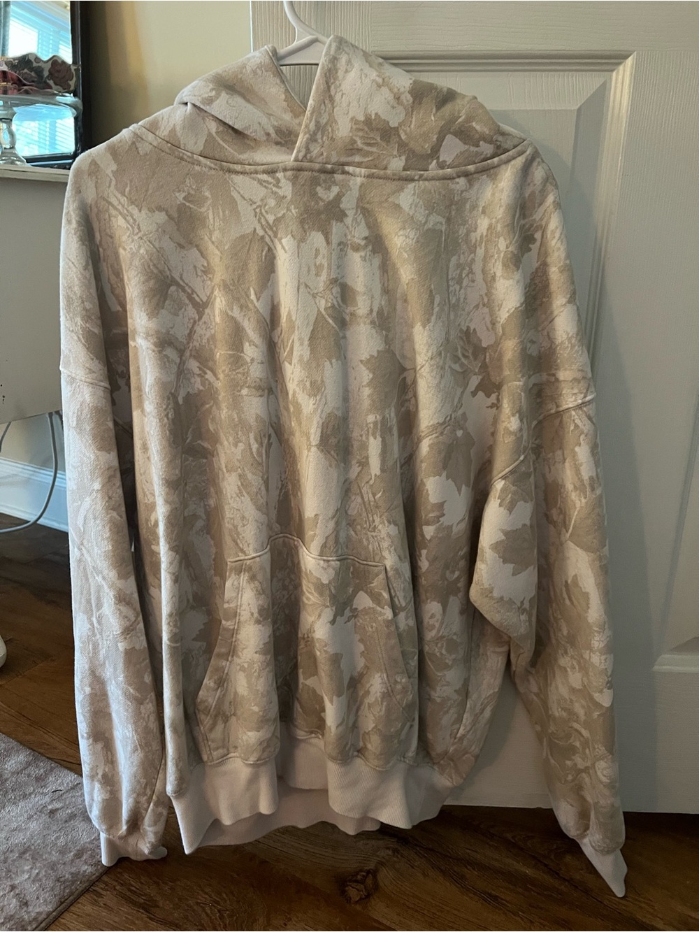 Camouflage Hoodie Sweatshirt - Beige/Cream